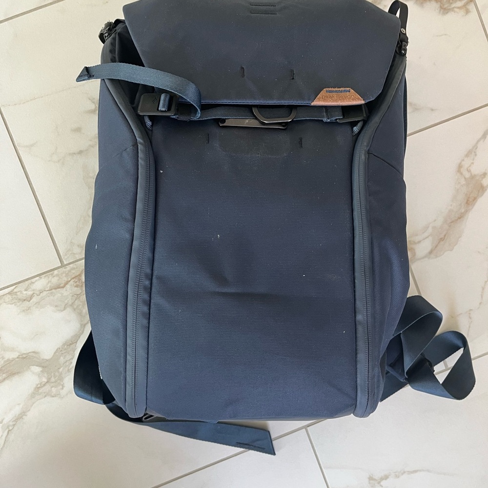 Water-Resistant Black Roll-Top Backpack for Men